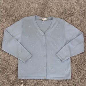 EUC Light Blue Embroidered Cardigan